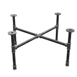 Base de mesa de centro industrial de hierro fundido, patas en cruz, 68 × 68 cm, altura 32 cm, vista tres cuartos