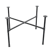 Base de mesa de centro industrial de hierro fundido, patas en cruz, 88 × 88 cm, altura 52 cm, vista tres cuartos