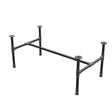 Estructura de mesa de centro industrial de hierro fundido, en H, 101 × 55 cm, altura 42 cm, vista tres cuartos
