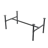 Estructura de mesa de centro industrial de hierro fundido, en H, 101 × 55 cm, altura 42 cm, vista tres cuartos