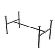 Estructura de mesa de centro industrial de hierro fundido, en H, 111 × 55 cm, altura 52 cm, vista tres cuartos