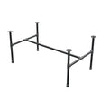 Estructura de mesa de centro industrial de hierro fundido, en H, 111 × 65 cm, altura 52 cm, vista tres cuartos