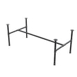 Estructura de mesa de centro industrial de hierro fundido, en H, 131 × 65 cm, altura 52 cm, vista tres cuartos