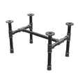 Estructura de mesa de centro industrial de hierro fundido, en H, 51 × 35 cm, altura 32 cm, vista tres cuartos