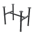 Estructura de mesa de centro industrial de hierro fundido, en H, 51 × 35 cm, altura 42 cm, vista tres cuartos