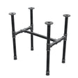Estructura de mesa de centro industrial de hierro fundido, en H, 51 × 35 cm, altura 52 cm, vista tres cuartos