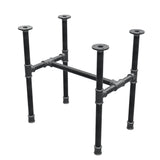 Estructura de mesa de centro industrial de hierro fundido, en H, 51 × 35 cm, altura 52 cm, vista tres cuartos