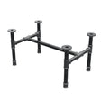 Estructura de mesa de centro industrial de hierro fundido, en H, 61 × 39 cm, altura 32 cm, vista tres cuartos
