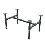 Estructura de mesa de centro industrial de hierro fundido, en H, 61 × 39 cm, altura 32 cm, vista tres cuartos