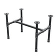 Estructura de mesa de centro industrial de hierro fundido, en H, 61 × 39 cm, altura 42 cm, vista tres cuartos