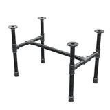 Estructura de mesa de centro industrial de hierro fundido, en H, 61 × 39 cm, altura 42 cm, vista tres cuartos