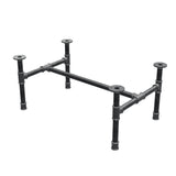 Estructura de mesa de centro industrial de hierro fundido, en H, 71 × 45 cm, altura 32 cm, vista tres cuartos