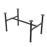 Estructura de mesa de centro industrial de hierro fundido, en H, 71 × 45 cm, altura 42 cm, vista tres cuartos