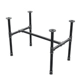 Estructura de mesa de centro industrial de hierro fundido, en H, 71 × 45 cm, altura 52 cm, vista tres cuartos