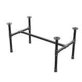 Estructura de mesa de centro industrial de hierro fundido, en H, 81 × 45 cm, altura 42 cm, vista tres cuartos