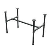 Estructura de mesa de centro industrial de hierro fundido, en H, 81 × 45 cm, altura 52 cm, vista tres cuartos