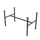 Estructura de mesa de centro industrial de hierro fundido, en H, 91 × 51 cm, altura 52 cm, vista tres cuartos