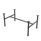 Estructura de mesa de centro industrial de hierro fundido, en H, 91 × 55 cm, altura 42 cm, vista tres cuartos