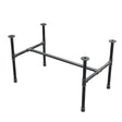 Estructura de mesa de centro industrial de hierro fundido, en H, 91 × 55 cm, altura 52 cm, vista tres cuartos