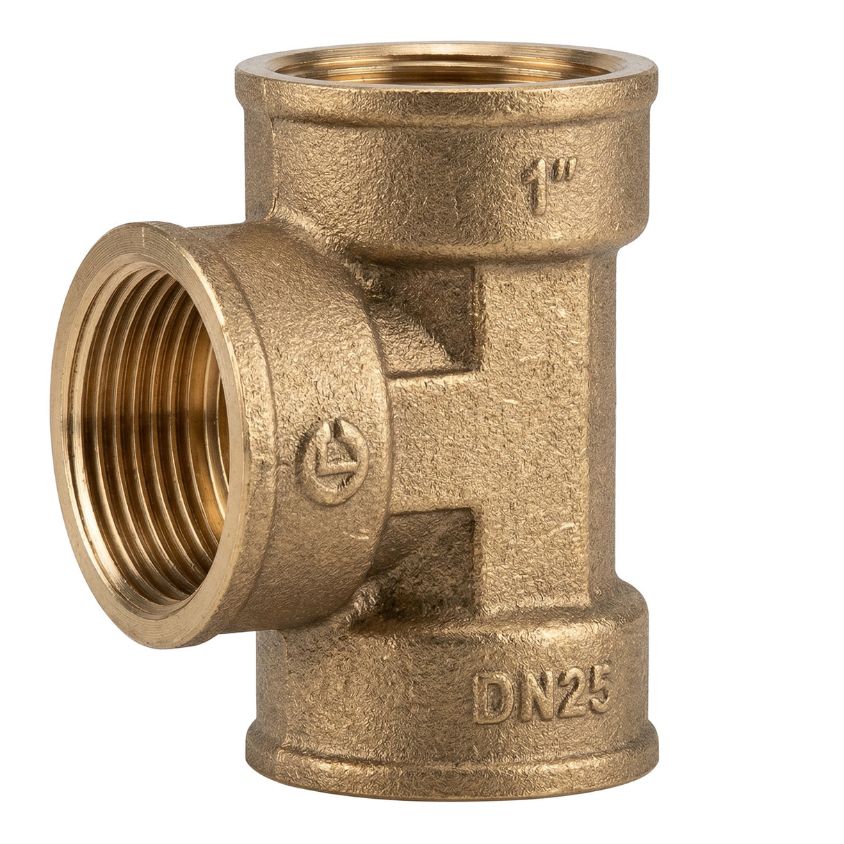 Te igual hembra-hembra-hembra de latón CW617N BSP - vista frontal