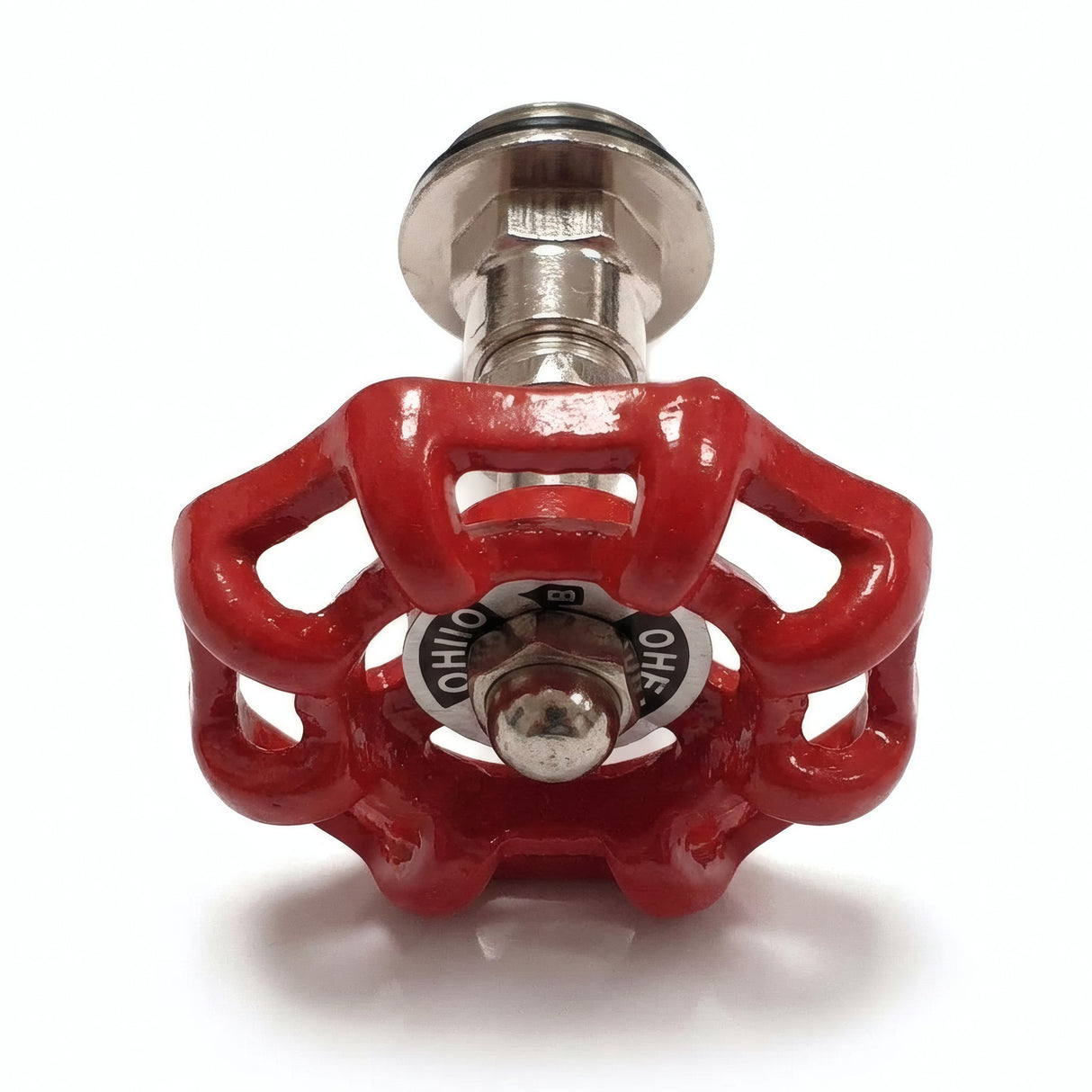 Tête de vanne déco | volant rouge - photo produit fond blanc 2