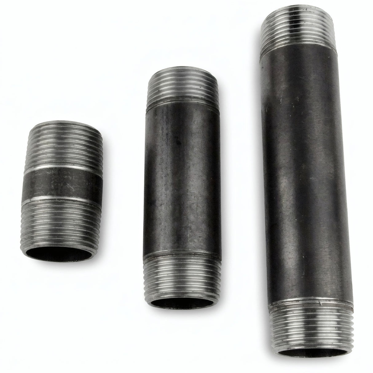 Tube 1'' - 26x34mm acier noir - fileté - photo produit fond blanc 2