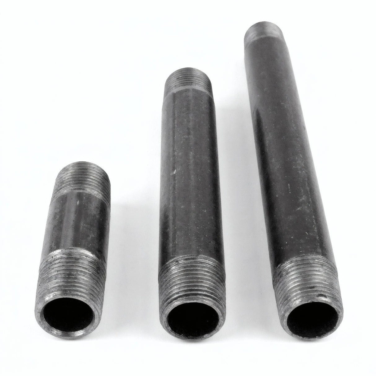 Tube 3/8'' - 12x17mm acier noir - fileté - photo produit fond blanc 1