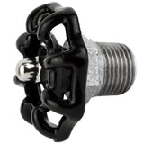 Volante negro de 52 mm sobre medio niple, 1/2'' con tuerca de acero inoxidable, racor de hierro fundido galvanizado