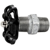 Volante negro de 52 mm sobre niple, 1/2'' con tuerca de acero inoxidable, racor de hierro fundido galvanizado