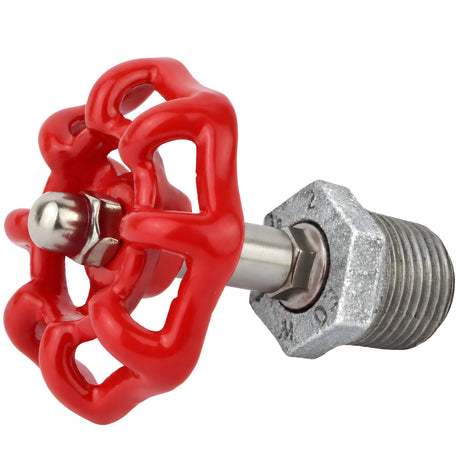 Volante rojo sobre medio niple alargado, 52 mm, racor de hierro fundido galvanizado