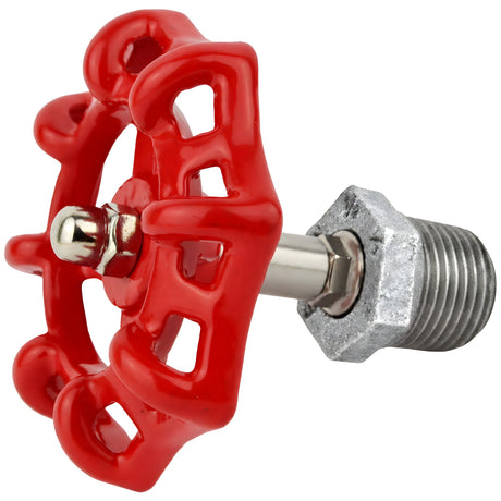 Volante rojo sobre medio niple alargado, 72 mm, racor de hierro fundido galvanizado