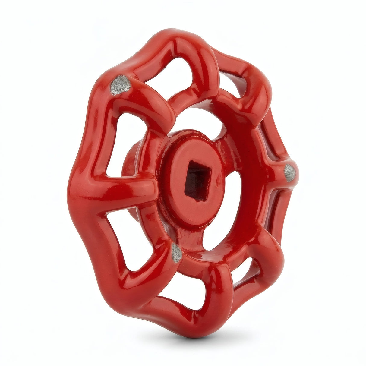 Volant de vanne en fonte — second choix (rouge & noir, 52 à 125 mm) - photo produit fond blanc 6
