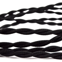 Cable eléctrico textil negro trenzado