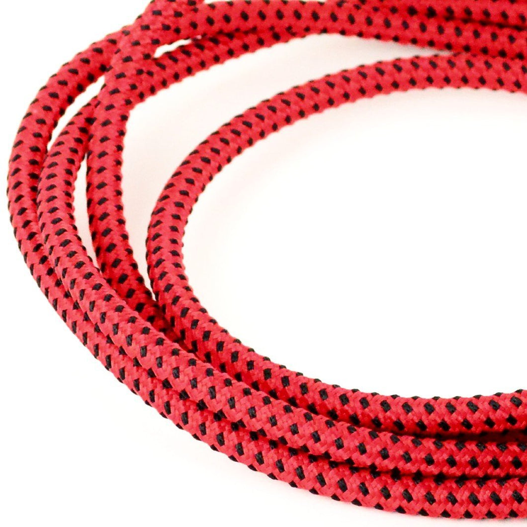 Cable eléctrico textil rojo y negro para la iluminación
