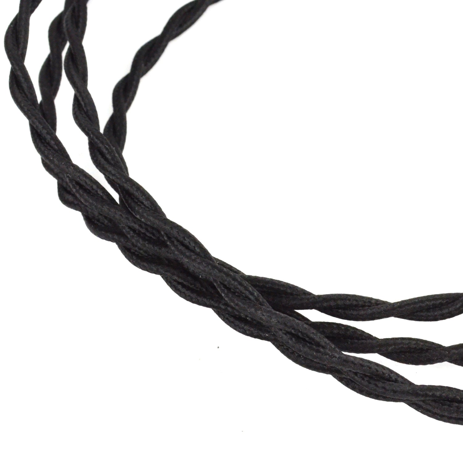 Cable eléctrico textil negro trenzado