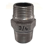Niple Derecha/Izquierda MM rosca fundido negro 3/4" Ø27 rosca sobre roscas 