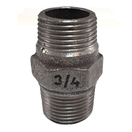 Niple Derecha/Izquierda MM rosca fundido negro 3/4" Ø27 rosca sobre roscas 