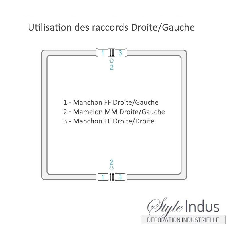 Manguito derecha/izquierda FF hierro fundido negro 