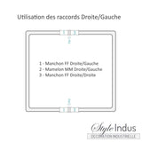 Manguito derecha/izquierda FF hierro fundido negro 