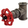 válvula volante de hierro fundido con volante 52 mm rojo