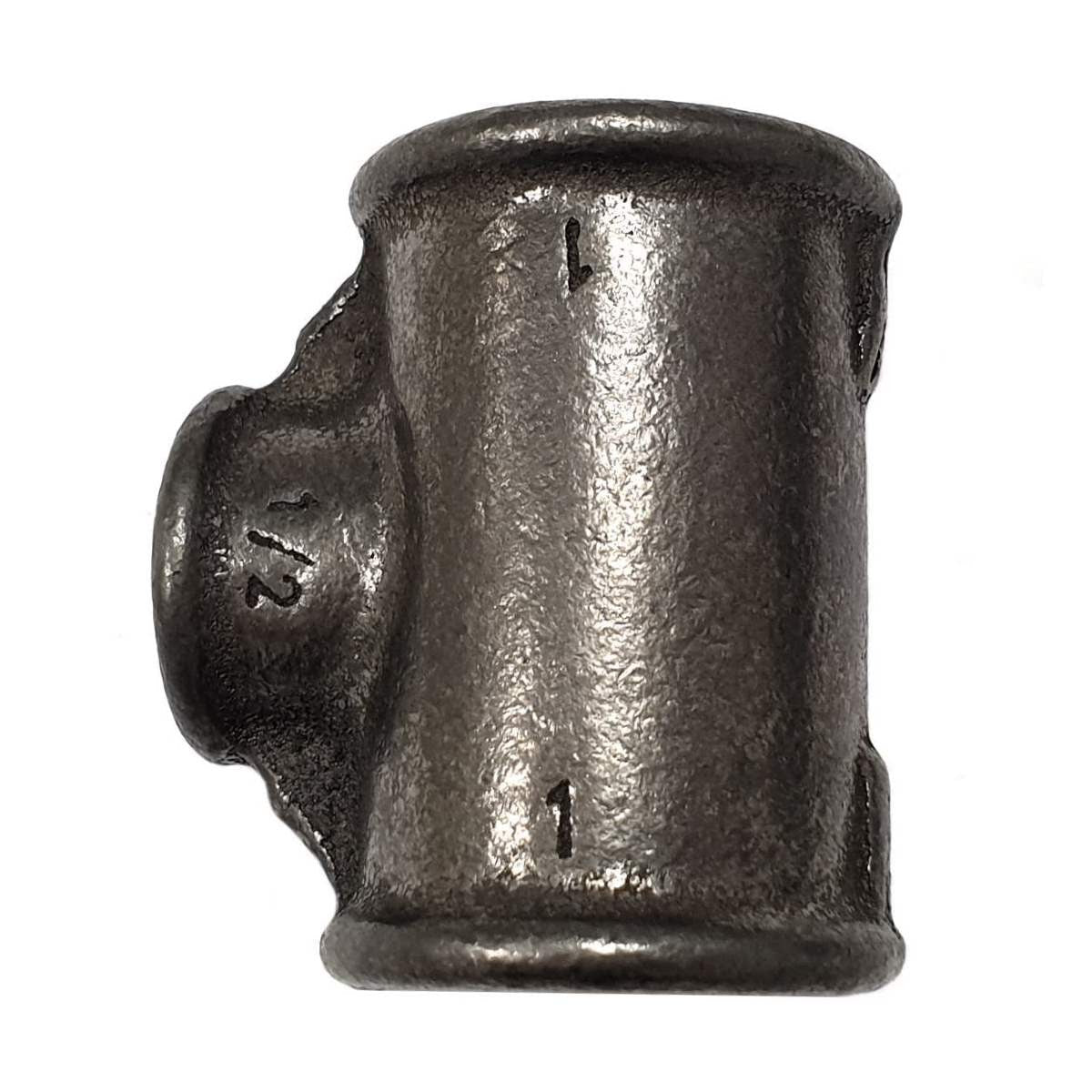 Raccord Té réduit fonte noire Fem/Fem/Fem