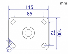 Rueda industrial negra - metal - 125 mm